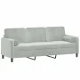 3-Sitzer-Sofa mit hellgrauen Samtkissen 180 cm von , Sofas - Ref: Foro24-3200891, Preis: 274,31 €, Rabatt: %