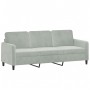 3-Sitzer-Sofa mit hellgrauen Samtkissen 180 cm von , Sofas - Ref: Foro24-3200891, Preis: 261,02 €, Rabatt: %