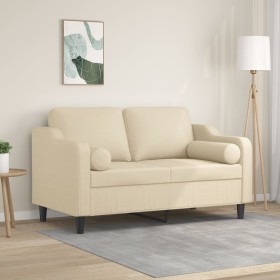 2-seater sofa with cream fabric cushions 120 cm by , Sofas - Ref: Foro24-3200839, Price: 218,55 €, Discount: %