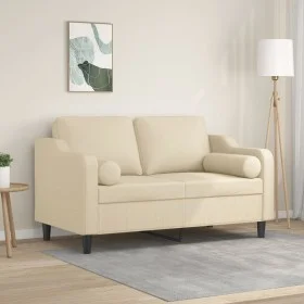 2-seater sofa with cream fabric cushions 120 cm by , Sofas - Ref: Foro24-3200839, Price: 215,61 €, Discount: %