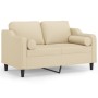 2-Sitzer-Sofa mit cremefarbenen Stoffkissen 120 cm von , Sofas - Ref: Foro24-3200839, Preis: 218,55 €, Rabatt: %