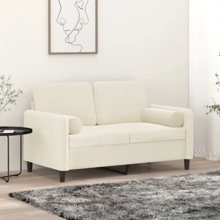 2-seater sofa with cream velvet cushions 120 cm by , Sofas - Ref: Foro24-3200879, Price: 255,02 €, Discount: %