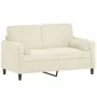 2-seater sofa with cream velvet cushions 120 cm by , Sofas - Ref: Foro24-3200879, Price: 255,02 €, Discount: %