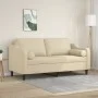 2-seater sofa with cream fabric cushions 140 cm by , Sofas - Ref: Foro24-3200847, Price: 228,09 €, Discount: %