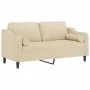 2-seater sofa with cream fabric cushions 140 cm by , Sofas - Ref: Foro24-3200847, Price: 228,09 €, Discount: %