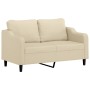 2-seater sofa with cream fabric cushions 140 cm by , Sofas - Ref: Foro24-3200847, Price: 231,62 €, Discount: %
