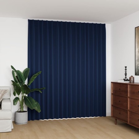 Cortina opaca con ganchos azul 290x245 cm