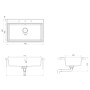 Fregadero de cocina Gris 79 x 50 x 31 cm granito