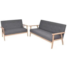 Dark Gray 2-Piece Fabric Sofa Set by , Sofas - Ref: Foro24-274925, Price: 483,59 €, Discount: %