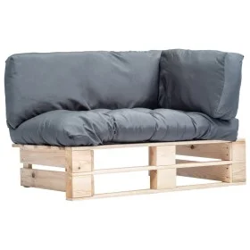 Pallet garden sofa with gray pinewood cushions by , Outdoor sofas - Ref: Foro24-277480, Price: 146,49 €, Discount: %