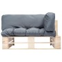 Paletten-Gartensofa mit grauen Kiefernholzkissen von , Outdoor-Sofas - Ref: Foro24-277480, Preis: 169,42 €, Rabatt: %
