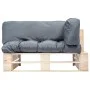 Pallet garden sofa with gray pinewood cushions by , Outdoor sofas - Ref: Foro24-277480, Price: 146,49 €, Discount: %