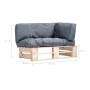Pallet garden sofa with gray pinewood cushions by , Outdoor sofas - Ref: Foro24-277480, Price: 169,25 €, Discount: %