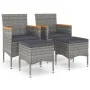 Gartenstuhl und Hocker Set 4-teilig PE Rattan grau von , Gartenstühle - Ref: Foro24-310615, Preis: 205,35 €, Rabatt: %