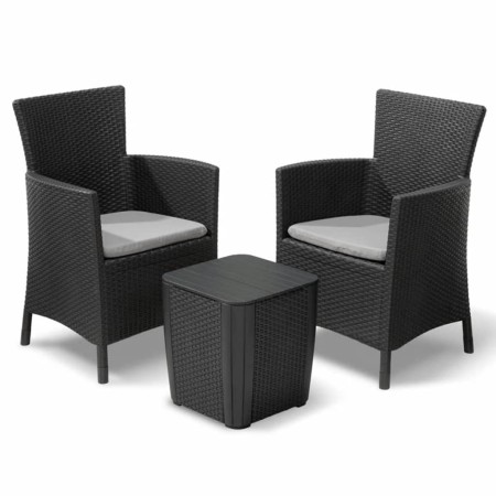 Keter Garden dining set 3 pieces Iowa graphite 223929 by , Garden sets - Ref: Foro24-408935, Price: 173,65 €, Discount: %