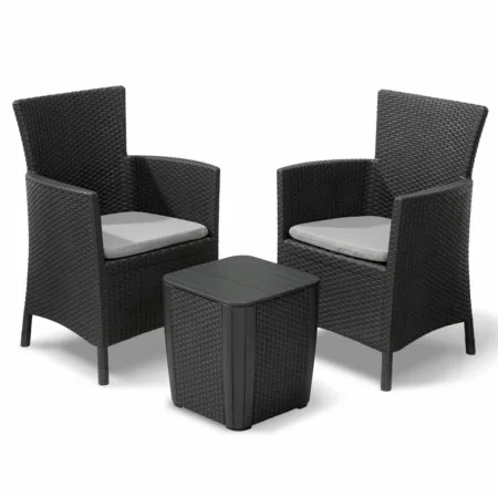 Keter Garden dining set 3 pieces Iowa graphite 223929 by , Garden sets - Ref: Foro24-408935, Price: 212,03 €, Discount: %