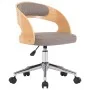 Swivel office chair in bentwood and taupe gray fabric by , Office chairs - Ref: Foro24-3054847, Price: 133,93 €, Discount: %
