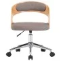 Swivel office chair in bentwood and taupe gray fabric by , Office chairs - Ref: Foro24-3054847, Price: 133,93 €, Discount: %