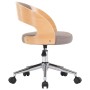 Drehbarer Bürostuhl aus Bugholz und taupegrauem Stoff von , Bürostühle - Ref: Foro24-3054847, Preis: 136,27 €, Rabatt: %