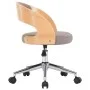 Swivel office chair in bentwood and taupe gray fabric by , Office chairs - Ref: Foro24-3054847, Price: 133,93 €, Discount: %