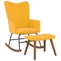 Schaukelstuhl mit Fußstütze aus senfgelbem Stoff von , Schaukelstühle - Ref: Foro24-327761, Preis: 132,57 €, Rabatt: %
