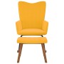 Silla mecedora con reposapiés tela amarillo mostaza de , Mecedoras - Ref: Foro24-327761, Precio: 134,41 €