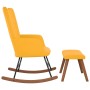 Silla mecedora con reposapiés tela amarillo mostaza de , Mecedoras - Ref: Foro24-327761, Precio: 134,41 €