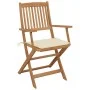 Sillas de jardín plegables 4 uds y cojines madera maciza acacia de , Sillas de jardín - Ref: Foro24-3064619, Precio: 203,53 €...