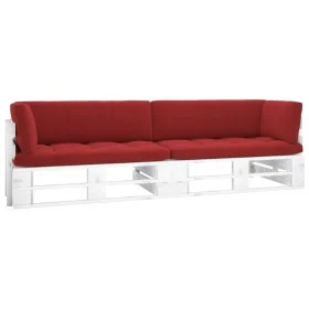 2-seater pallet sofa with white impregnated pine wood cushions by , Garden sets - Ref: Foro24-3066643, Price: 245,15 €, Disco...