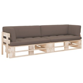 2-Sitzer-Palettensofa mit Kissen aus imprägniertem Kiefernholz von , Gartensets - Ref: Foro24-3066681, Preis: 304,62 €, Rabat...