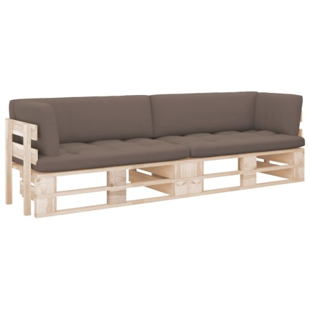 2-Sitzer-Palettensofa mit Kissen aus imprägniertem Kiefernholz von , Gartensets - Ref: Foro24-3066681, Preis: 304,62 €, Rabat...