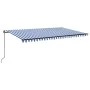 Toldo manual retráctil con LED azul y blanco 500x350 cm by , Awnings - Ref: Foro24-3069221, Price: 489,24 €, Discount: %