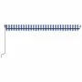 Toldo manual retráctil con LED azul y blanco 500x350 cm by , Awnings - Ref: Foro24-3069221, Price: 489,24 €, Discount: %
