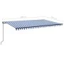 Toldo manual retráctil con LED azul y blanco 500x350 cm by , Awnings - Ref: Foro24-3069221, Price: 489,24 €, Discount: %