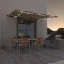 Toldo retráctil manual con luz LED amarillo y blanco 500x350 cm de , Toldos - Ref: Foro24-3069223, Precio: 488,33 €, Descuent...