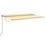 Manuell einziehbare Markise mit gelbem und weißem LED-Licht 500 x 350 cm von , Markisen - Ref: Foro24-3069223, Preis: 501,70 ...