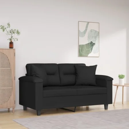 2-seater sofa with black microfiber fabric cushions 120 cm by , Sofas - Ref: Foro24-3200968, Price: 254,20 €, Discount: %