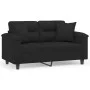 2-seater sofa with black microfiber fabric cushions 120 cm by , Sofas - Ref: Foro24-3200968, Price: 254,20 €, Discount: %