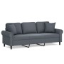 3-seater sofa with dark gray velvet cushions 180 cm by , Sofas - Ref: Foro24-3200956, Price: 296,24 €, Discount: %