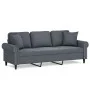 3-Sitzer-Sofa mit dunkelgrauen Samtkissen 180 cm von , Sofas - Ref: Foro24-3200956, Preis: 291,76 €, Rabatt: %
