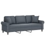 3-seater sofa with dark gray velvet cushions 180 cm by , Sofas - Ref: Foro24-3200956, Price: 296,24 €, Discount: %