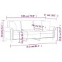 3-Sitzer-Sofa mit dunkelgrauen Samtkissen 180 cm von , Sofas - Ref: Foro24-3200956, Preis: 291,76 €, Rabatt: %