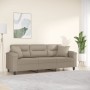 3-seater sofa with taupe gray microfiber fabric cushions 180 cm by , Sofas - Ref: Foro24-3200977, Price: 366,35 €, Discount: %