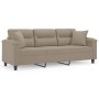 3-seater sofa with taupe gray microfiber fabric cushions 180 cm by , Sofas - Ref: Foro24-3200977, Price: 366,35 €, Discount: %