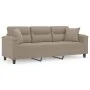 3-seater sofa with taupe gray microfiber fabric cushions 180 cm by , Sofas - Ref: Foro24-3200977, Price: 359,59 €, Discount: %