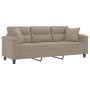 3-seater sofa with taupe gray microfiber fabric cushions 180 cm by , Sofas - Ref: Foro24-3200977, Price: 366,35 €, Discount: %