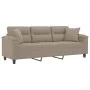 3-seater sofa with taupe gray microfiber fabric cushions 180 cm by , Sofas - Ref: Foro24-3200977, Price: 359,59 €, Discount: %