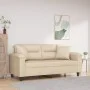 2-seater sofa with cream microfiber fabric cushions 140 cm by , Sofas - Ref: Foro24-3200975, Price: 247,06 €, Discount: %