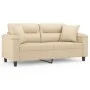 2-seater sofa with cream microfiber fabric cushions 140 cm by , Sofas - Ref: Foro24-3200975, Price: 247,06 €, Discount: %