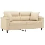 2-seater sofa with cream microfiber fabric cushions 140 cm by , Sofas - Ref: Foro24-3200975, Price: 247,06 €, Discount: %